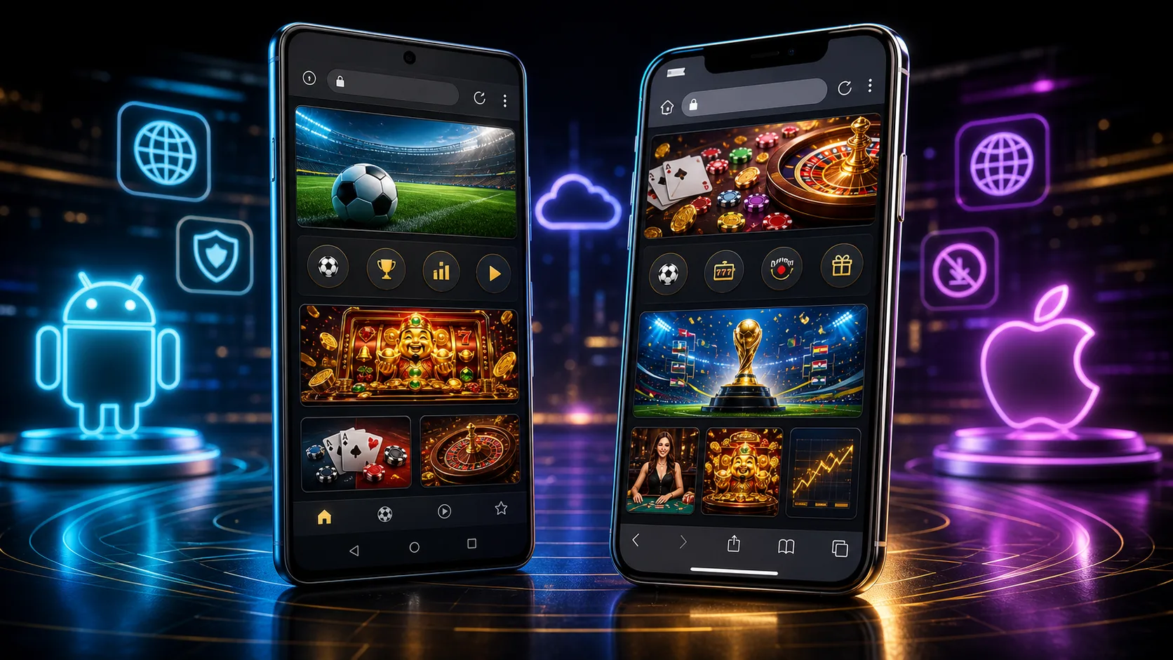 Experiência 1xbit compatível com Android e iOS no navegador mobile